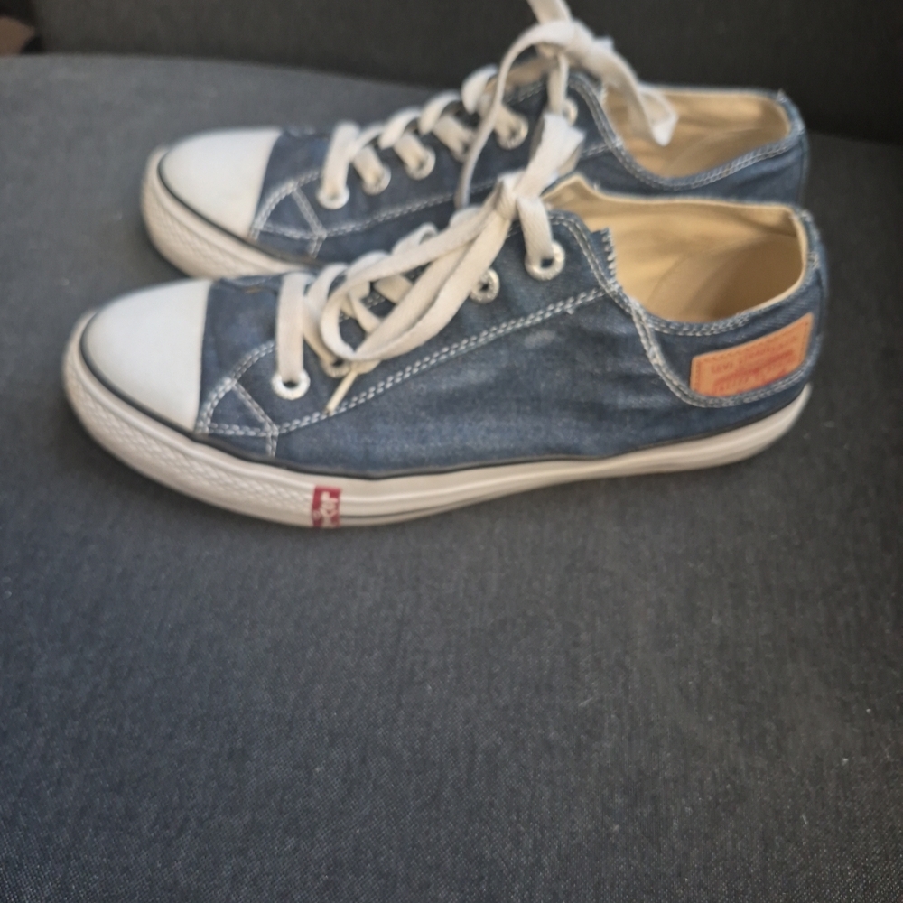 Levi Blue Denim Sneakers with White Accents size 9